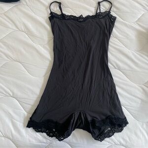 Skims black lace romper